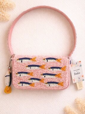 Handcrafted in India Beaded Sardine Bag NWT